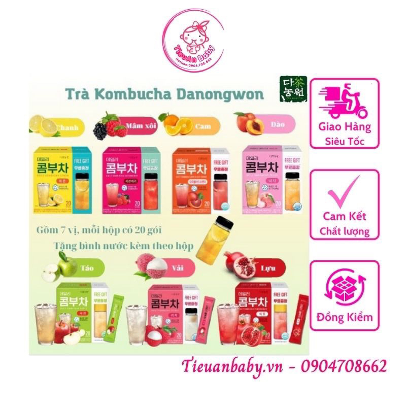 [Tặng Bình] Trà Kombucha Danongwon nhập khẩu Hàn Quốc vị trái cây ...