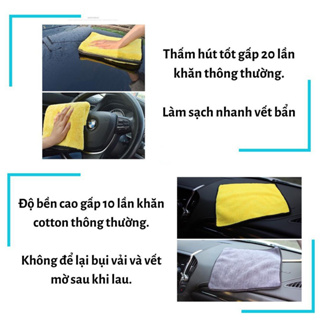 KHĂN DÀYKhăn lau xe chuyên dụng ô tô lau bếp lau kính Microfiber s...