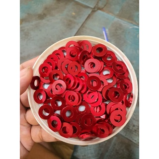 Lông đền nhôm màu đỏ loại 6li lốc máy và 6li dàn áo 8li 10li 12li ...