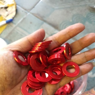 Lông đền nhôm màu đỏ loại 6li lốc máy và 6li dàn áo 8li 10li 12li ...