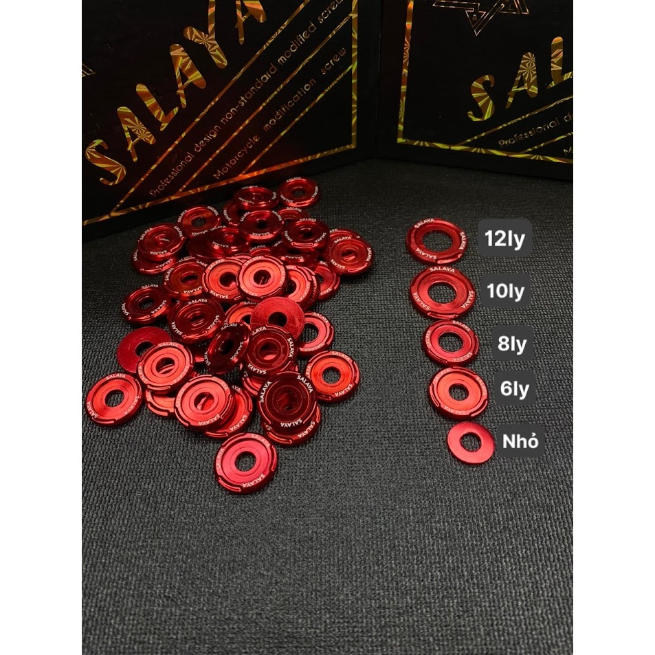 (GIÁ 1 CON) LÔNG ĐỀN SALAYA NHÔM ĐỎ ĐỦ LOẠI 6,8,10,12ly...