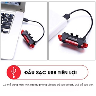 Đèn xe đạp hậu LED thể thao, đèn hậu xe đạp siêu sáng, 3-5h liên t...