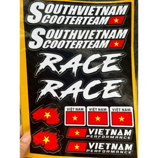 Tem dán xe gấu dâu lotso race tafu việt nam tấm 20cm x 30cm dán mọ...