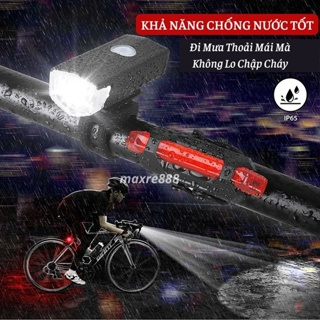 Đèn xe đạp Đèn LED xe đạp Đèn xe đạp thể thao gắn đầu và đuôi xe đ...