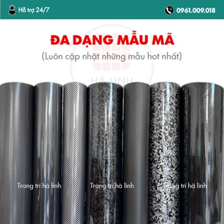 Decal carbon dán xe máy ô tô 5d, decan vân cacbon nhám bóng dán đi...