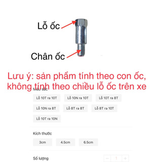 ốc nối chân gương nhiều size, ốc đôn chân kiếng xe...