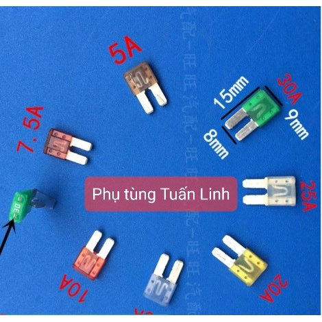 Mua 10 tặng 1,[Nhật Bãi] Cầu chì chân hẹp (micro M2 Huyndai Ford M...