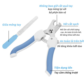 Kềm cắt móng cho thú cưng, Kềm Cắt Móng không gỉ kèm dụng cụ dũa m...
