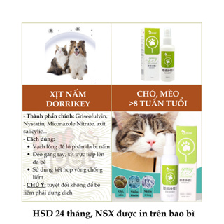 Xịt nấm cho chó mèo, viêm da, mẩn ngứa, ghẻ, bệnh ngoài da cho thú...