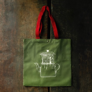 Túi vải canvas Cộng Cà Phê xanh quai đỏ...