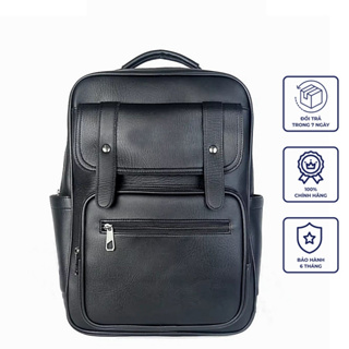 Balo da nam đựng laptop chất liệu da PU cao cấp chống nước thời tr...