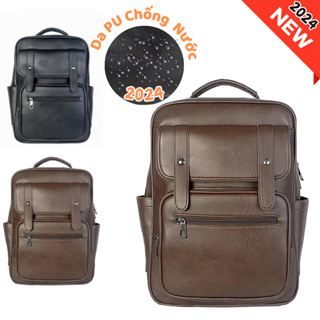 Balo da nam đựng laptop chất liệu da PU cao cấp chống nước thời tr...