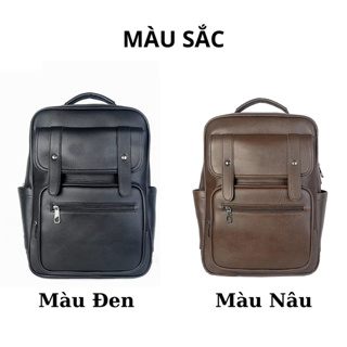 Balo da nam đựng laptop chất liệu da PU cao cấp chống nước thời tr...