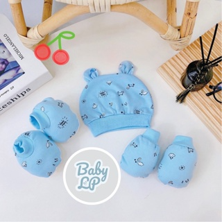 Sét mũ kèm bao tay bao chân HỌA TIẾT 5 MÓN chất cực đẹp đáng yêu c...