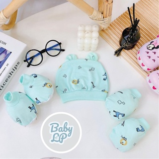 Sét mũ kèm bao tay bao chân HỌA TIẾT 5 MÓN chất cực đẹp đáng yêu c...