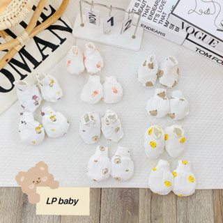 Sét Mũ Kèm Bao Tay Bao Chân HỌA TIẾT 5 MÓN Chất Pettit Tông Nền Tr...