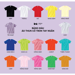Áo thun trẻ em trơn tay ngắn dày dặn ( Bộ màu 1 )...