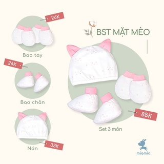 Bao Tay Sơ Sinh Bo, Bao Chân Bo, Nón Sơ Sinh MIOMIO Cho Bé Trai, B...