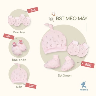 Bao Tay Sơ Sinh Bo, Bao Chân Bo, Nón Sơ Sinh MIOMIO Cho Bé Trai, B...