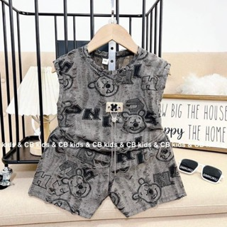 BỘ BA LỖ COTTON XƯỚC GẤU ĐÍNH TAG XÍCH PHONG CÁCH CHO BÉ 8-18KG...