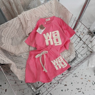 [9-42kg] Bộ cộc tay cotton bé gái in hình chữ AN in nổi, set quần ...