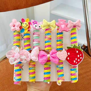 Dây Buộc Tóc Cao Su Co Giãn Màu Sắc Cầu Vồng Dành Cho Trẻ Em...