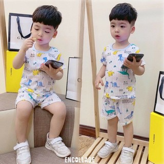 BỘ COTTON GIẤY CỘC TAY CÀI VAI MÙA HÈ CHO BÉ NHIỀU HÌNH NGỘ NGHĨNH...