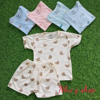 [A144 - Mềm, Mát] Bộ Cộc Tay Thun Lạnh Ava Cổ Tròn, Cúc Vai, Nền M...