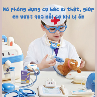 Bộ Đồ chơi bác sĩ xe cứu thương cho bé trai gái cao cấp mô phỏng t...