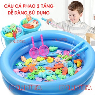 Bộ đồ chơi CÂU CÁ PHAO 42 chi tiết bể phao 2 tầng có gắn nam châm ...