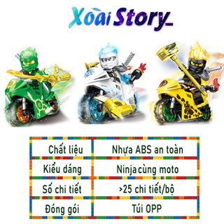 Đồ chơi Mô hình nhân vật ninja cùng moto 8 mẫu nhân vật (tách set ...