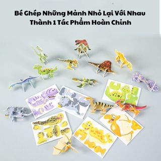 Đồ Chơi Trí Tuệ DIY Bộ Ghép Hình 3D Cho Bé Lắp Ghép Khủng long,Máy...