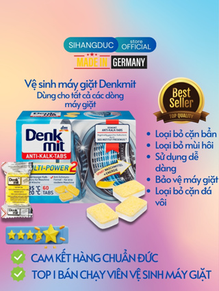 Viên tẩy lồng máy giặt Denkmit vệ sinh, làm sạch, loại bỏ cặn bẩn,...