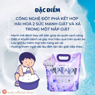 Túi Nước Giặt Xả Hàn Quốc Nuki Special 3kg Hương Nắng Mai Thơm Dịu...
