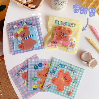 Túi zip mini bag Hàn Quốc, túi zip nhỏ đựng bánh kẹo hình gấu cute...