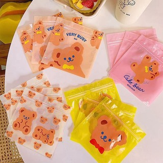 Túi zip mini bag Hàn Quốc, túi zip nhỏ đựng bánh kẹo hình gấu cute...