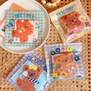Túi zip mini bag Hàn Quốc, túi zip nhỏ đựng bánh kẹo hình gấu cute...