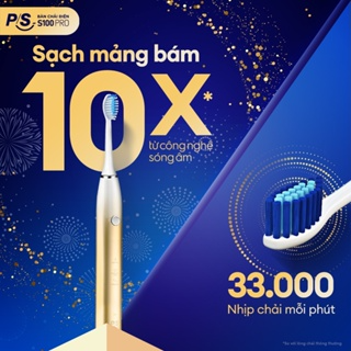 Bàn Chải Điện P/S S100 PRO - Công Nghệ Sóng Âm, Chải Sạch Mảng Bám...