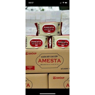 Gói khăn ướt cao cấp Amesta 120 tờ không mùi an toàn tiện lợi...
