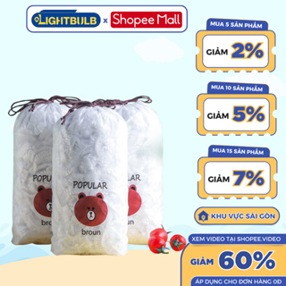 Túi 100 Túi Màng Bọc Thực Phẩm LIGHTBULB Co Giãn Có Chun Chùm Đầu ...