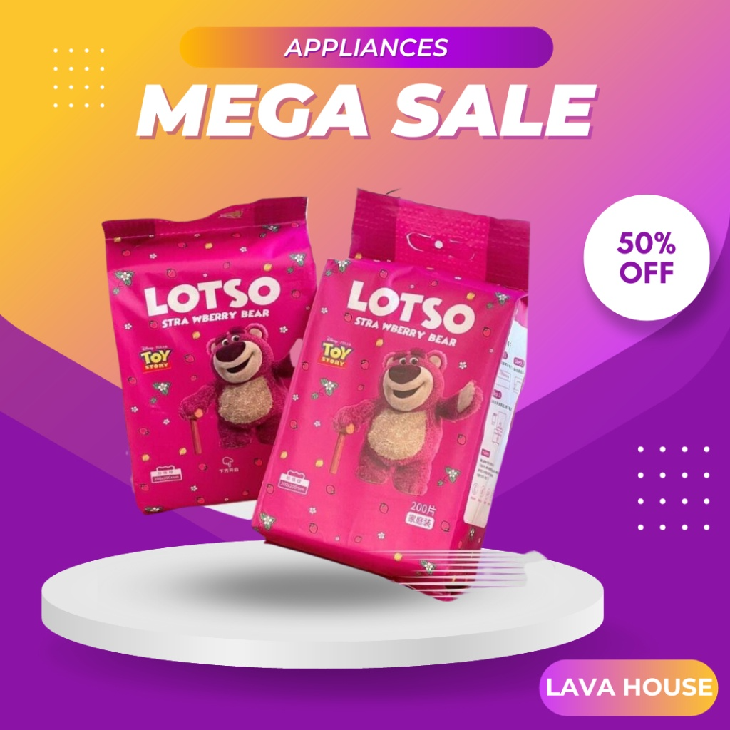Giấy Lau Đa Năng, Khăn Giấy 200 Tờ Gấu Dâu Lotso Mềm Mại, Không Ch...