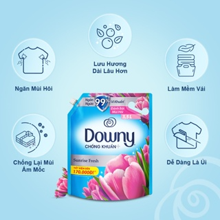 Nước Xả Vải DOWNY Hương Nước Hoa Cao Cấp Túi 4L Hương Đam Mê/ Huyề...