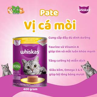 pate mèo whiskas lon 400gr dành cho mèo lớn...