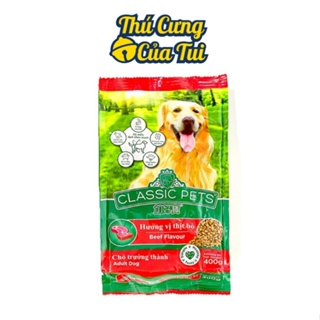 Thức Ăn Cho Chó Lớn Classic Adult Vị Thịt Bò Hạt Khô 400g - Thú Cư...