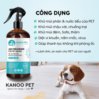 Xịt khử mùi nước tiểu, khử mùi chậu cát chó mèo KANOO PET giúp khử...