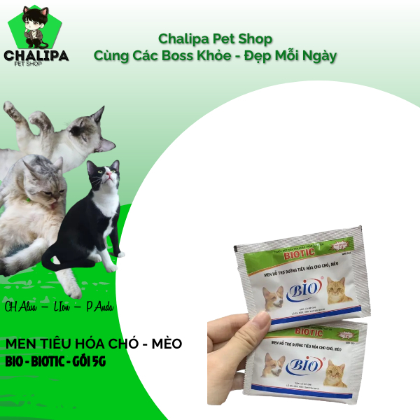 [HCM - GIAO HỎA TỐC] Men Tiêu Hóa Cho Chó Mèo BIOTIC Gói 5g, Men v...