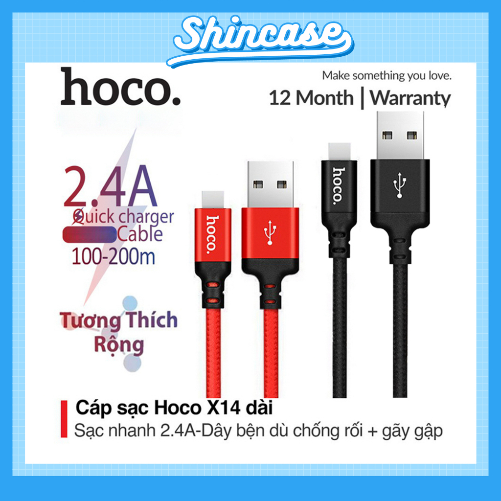 Hoco Chính Hãng - Dây cáp sạc nhanh X14 cho IP truyền dữ liệu, sạc...