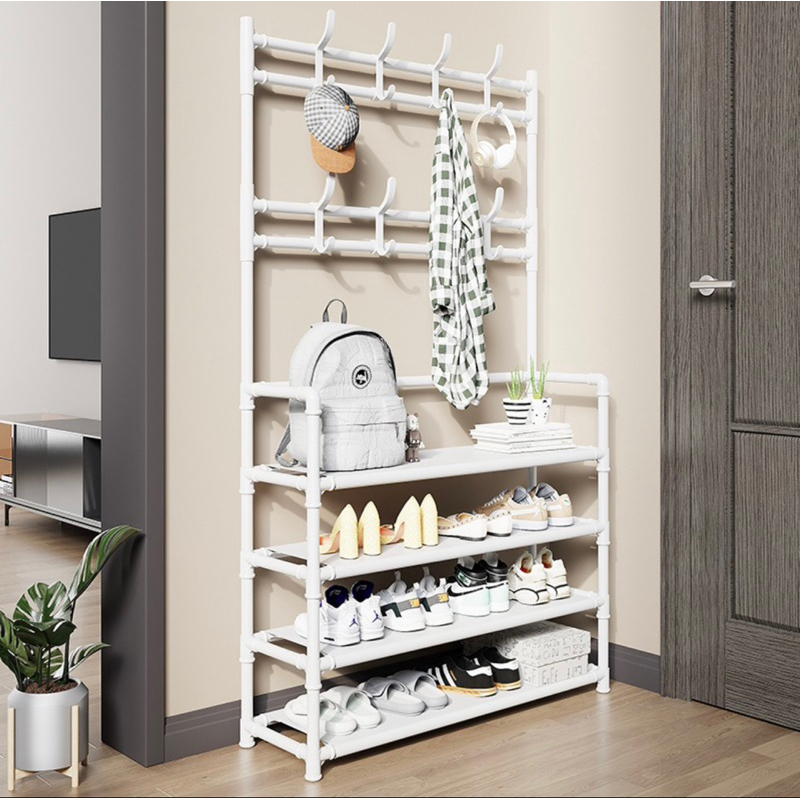 kệ giầy đa năng - kệ giầy kèm móc treo tiện ích 4 tầng - mẫu mới s...