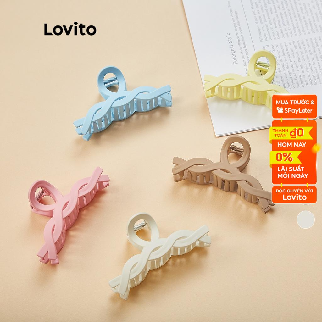 Kẹp tóc Lovito kiểu khoét rỗng màu kẹo trơn thanh lịch L17M357 (Mà...