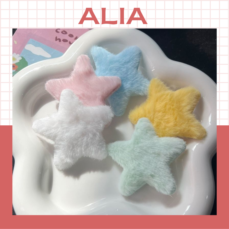Kẹp Tóc Mái Hình Ngôi Sao Phối Lông Phong Cách Hàn Quốc Dễ Thương ...